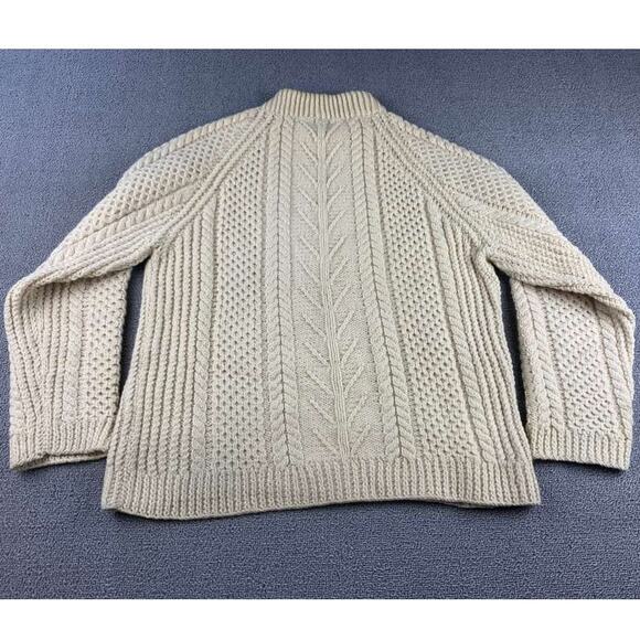 Rare Vintage John Molloy Sweater Women Cream Cable Knit Irish Wool Hand Woven - Picture 2 of 6